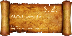 Vági Levente névjegykártya